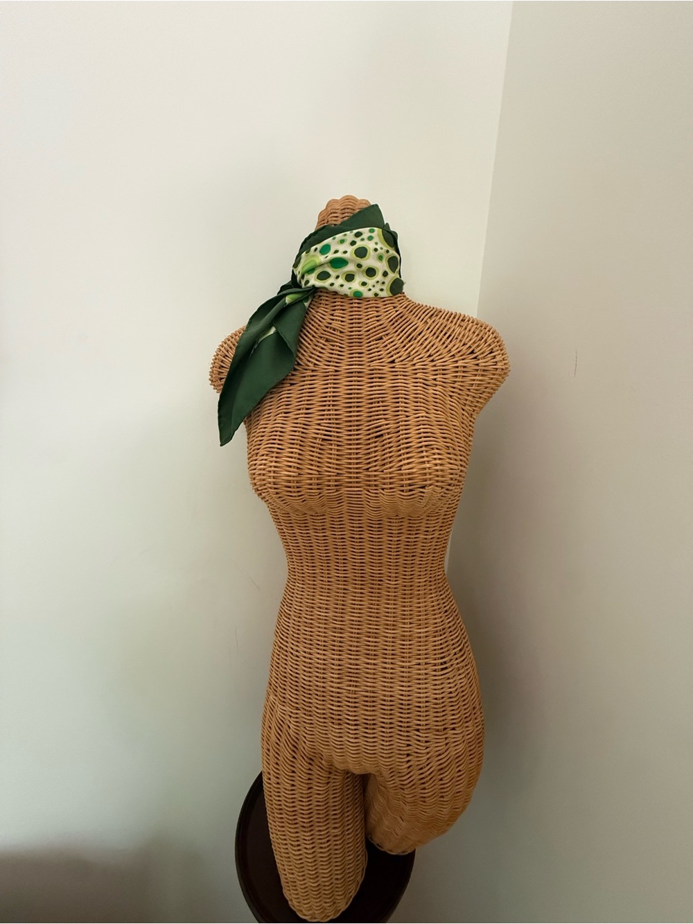 Givenchy Green and Ivory Dot Mosaic Silk Scarf - Picture 5 of 11
